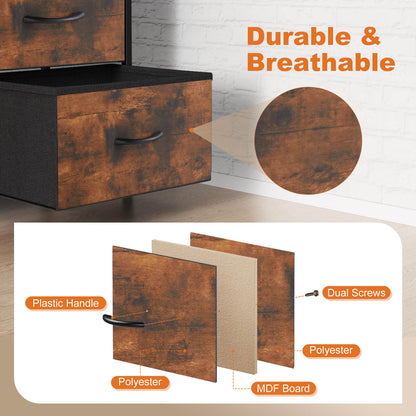 Drawers Dresser Chest of Drawers,Metal Frame and Wood Top
