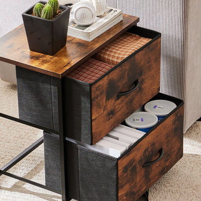 Drawers Dresser Chest of Drawers,Metal Frame and Wood Top