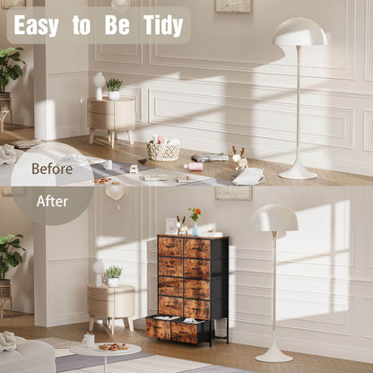 Dressers for Bedroom with 10 Drawers Storage Tower Tall Dresser Fabric Dressers
