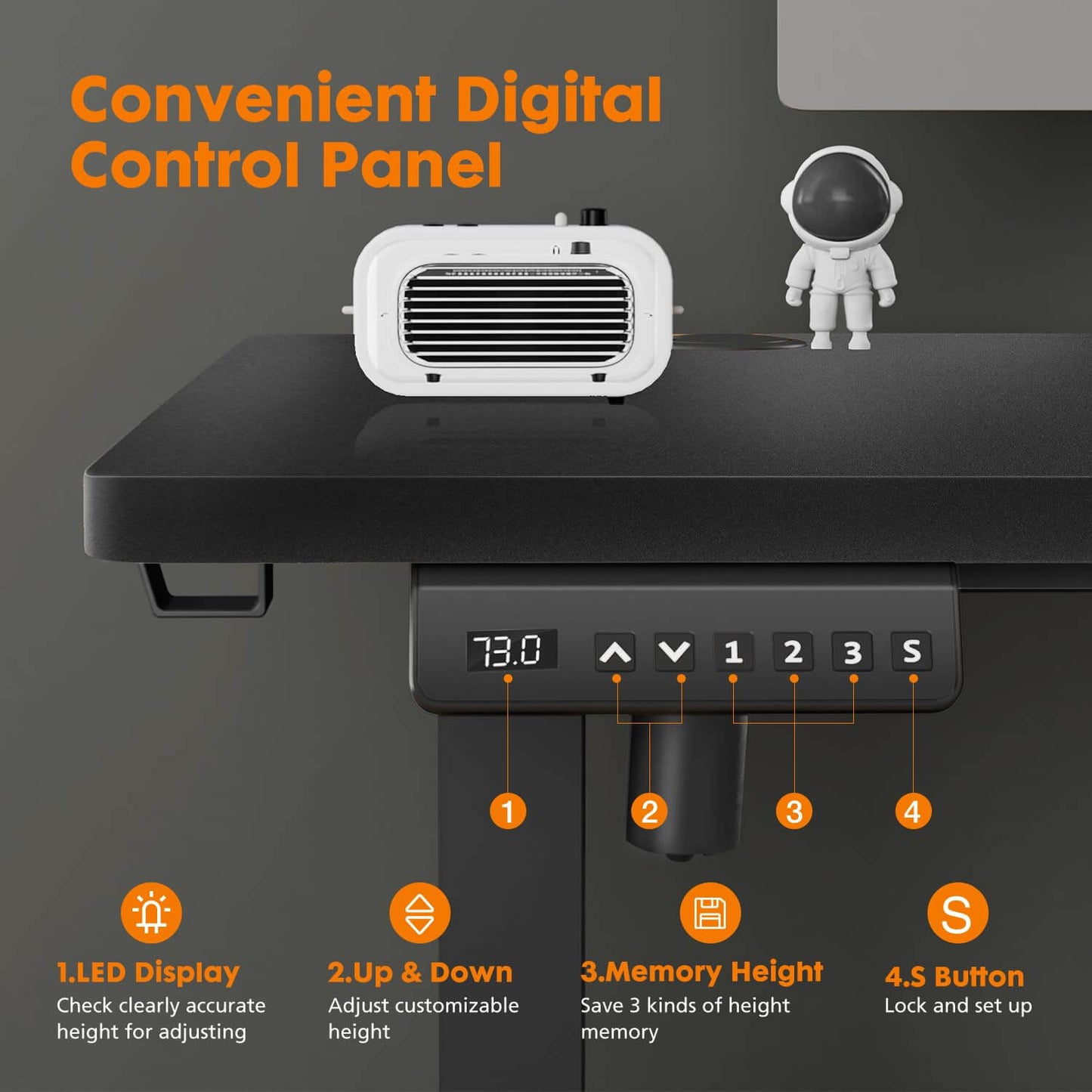 Electric Height Adjustable Standing Desk,Sit to Stand Ergonomic Computer Desk