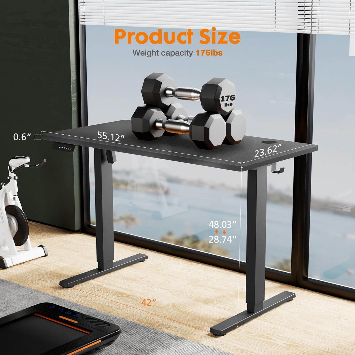 Electric Height Adjustable Standing Desk,Sit to Stand Ergonomic Computer Desk