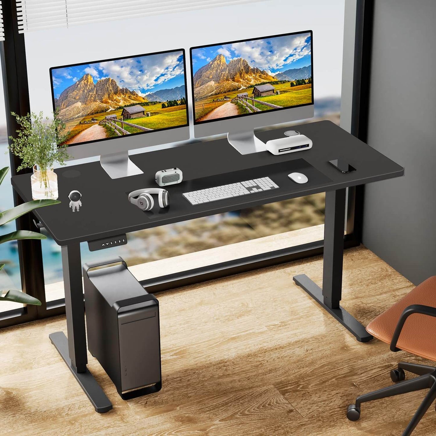 Electric Height Adjustable Standing Desk,Sit to Stand Ergonomic Computer Desk
