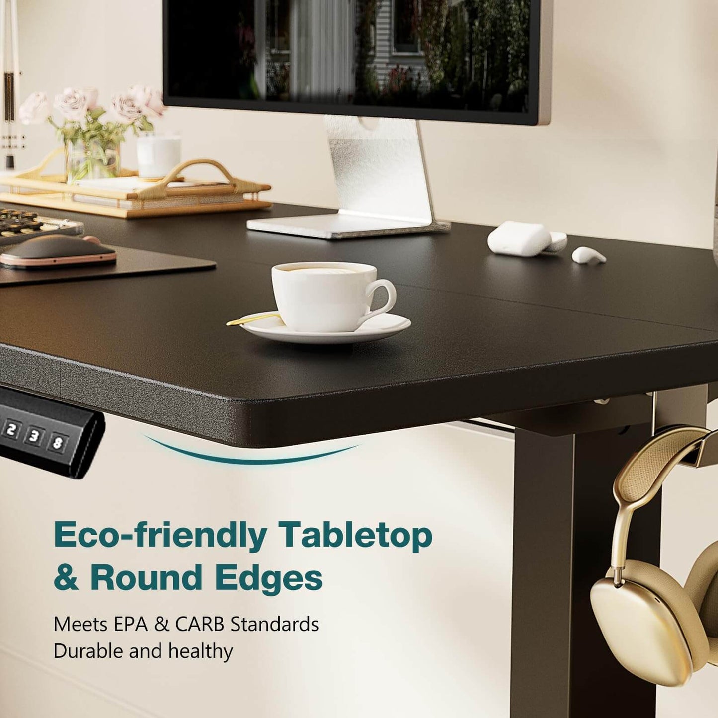 Electric Height Adjustable Standing Desk,Sit to Stand Ergonomic Computer Desk