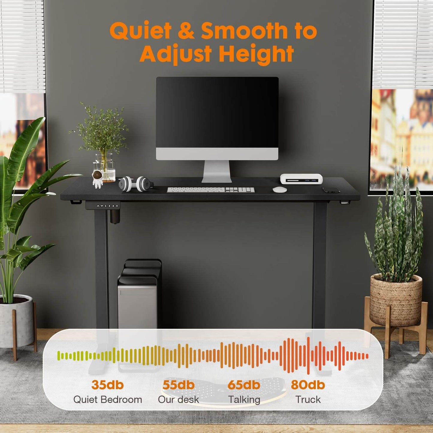 Electric Height Adjustable Standing Desk,Sit to Stand Ergonomic Computer Desk