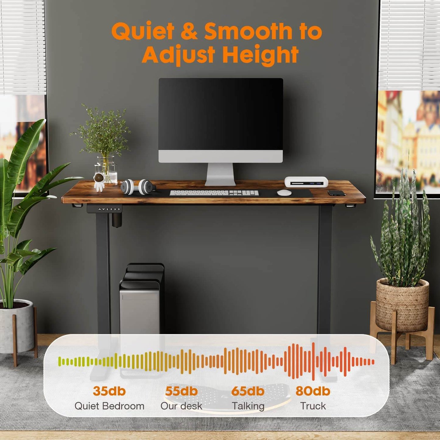 Electric Height Adjustable Standing Desk,Sit to Stand Ergonomic Computer Desk