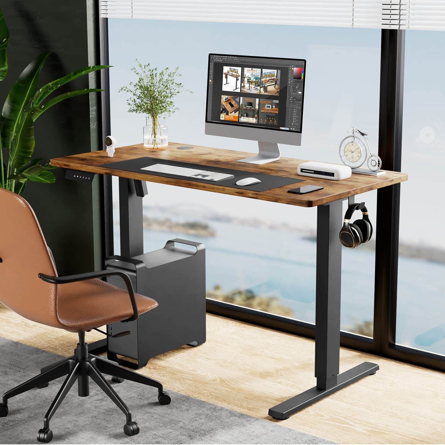 Electric Height Adjustable Standing Desk,Sit to Stand Ergonomic Computer Desk