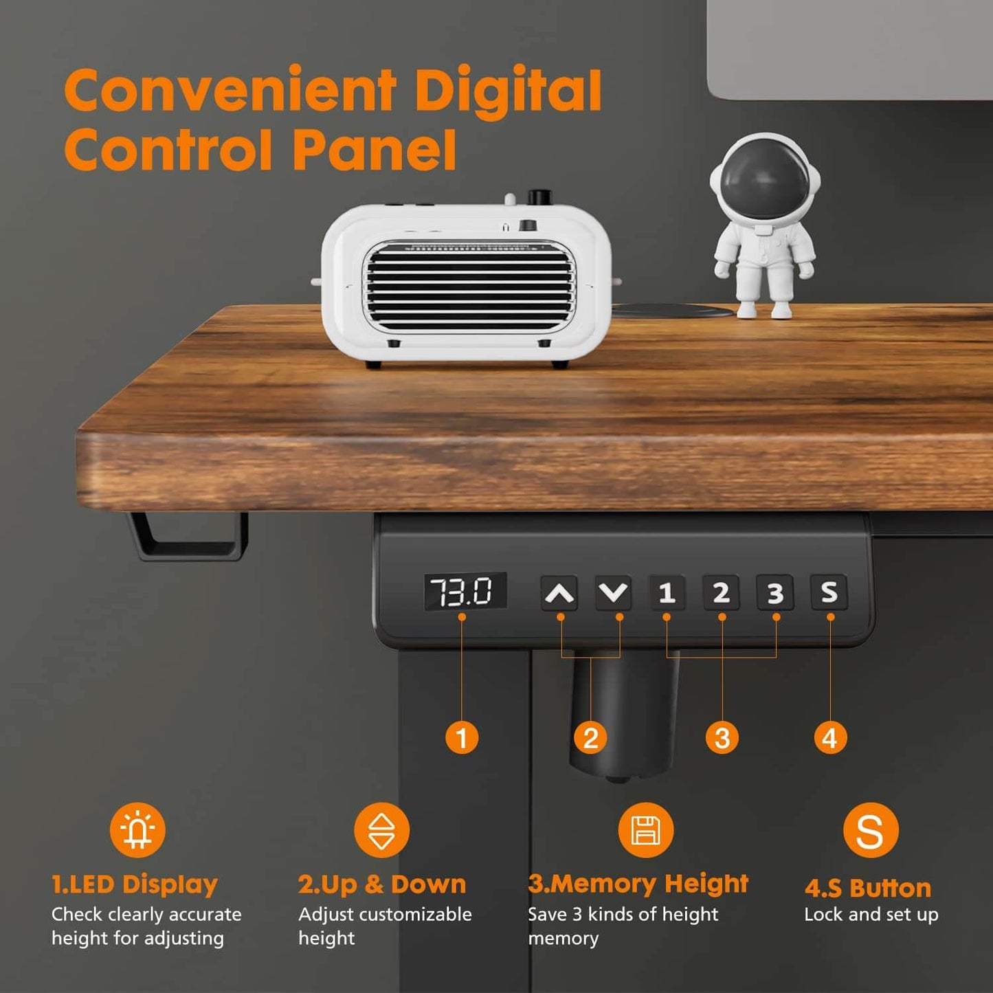 Electric Height Adjustable Standing Desk,Sit to Stand Ergonomic Computer Desk