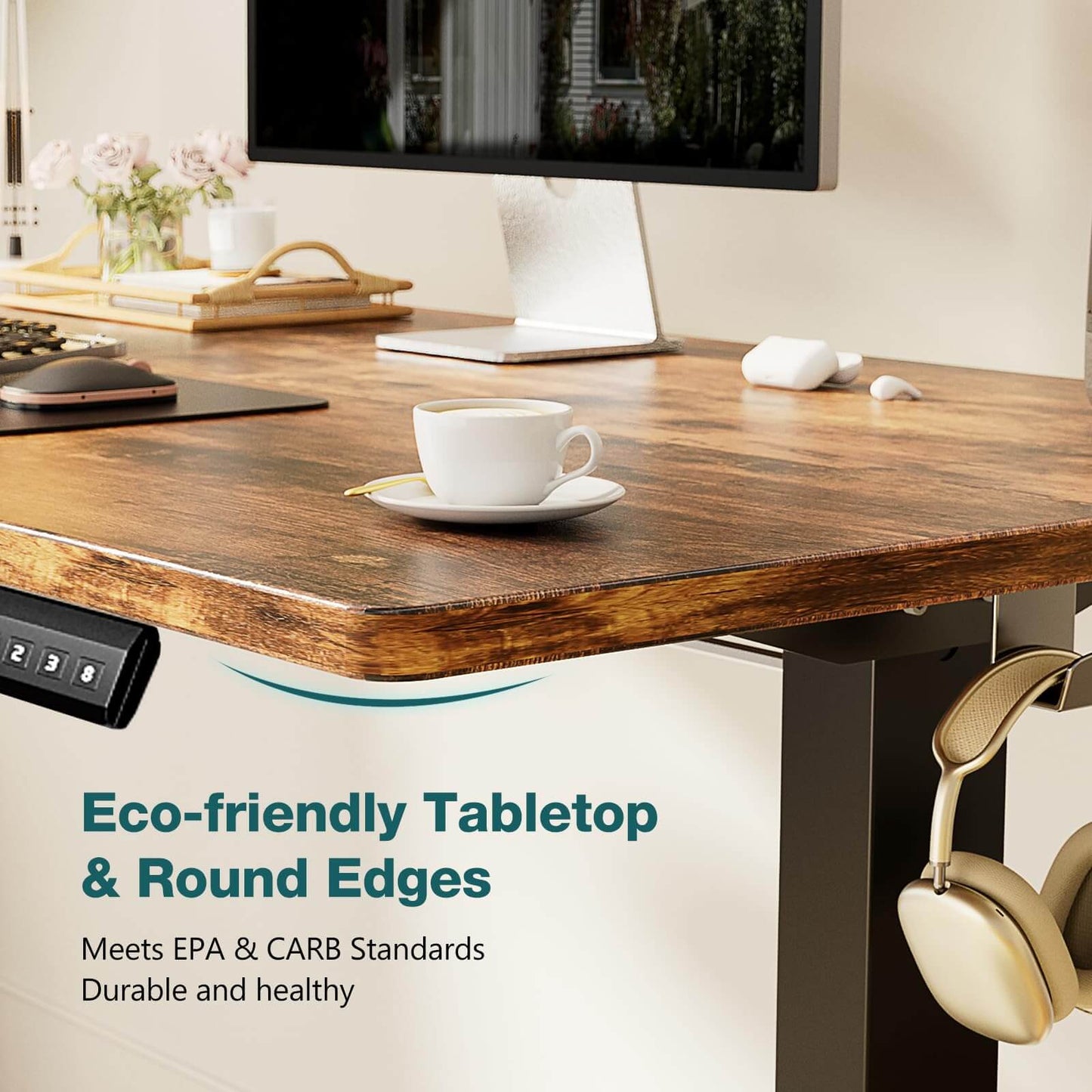 Electric Height Adjustable Standing Desk,Sit to Stand Ergonomic Computer Desk