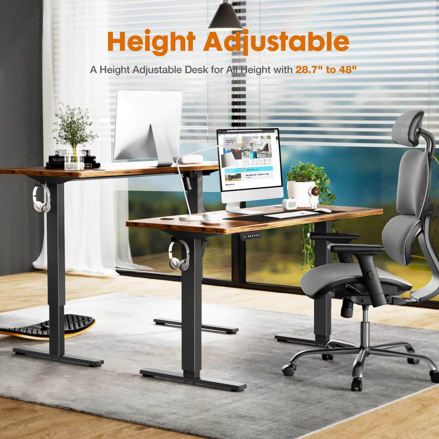 Electric Height Adjustable Standing Desk,Sit to Stand Ergonomic Computer Desk