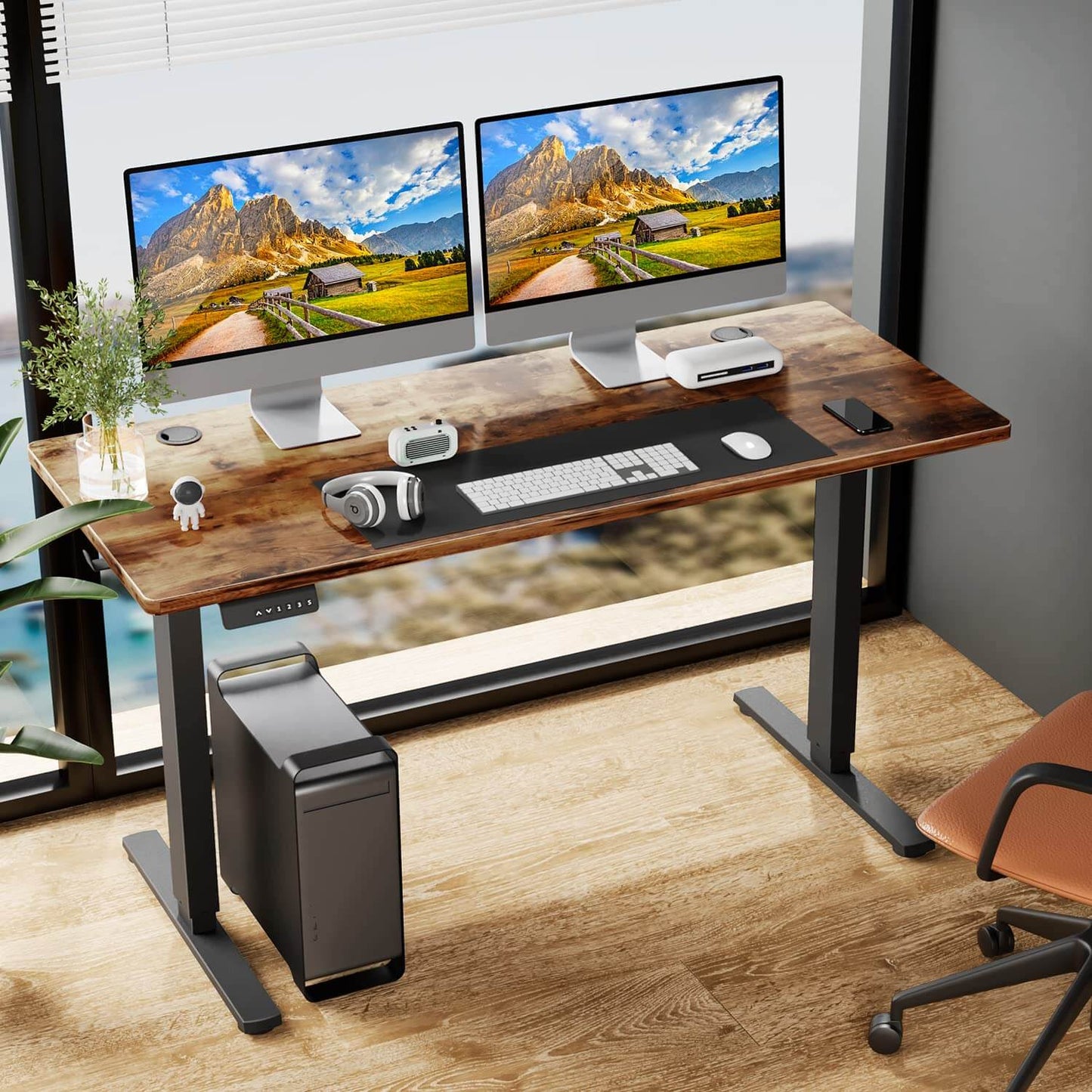 Electric Height Adjustable Standing Desk,Sit to Stand Ergonomic Computer Desk