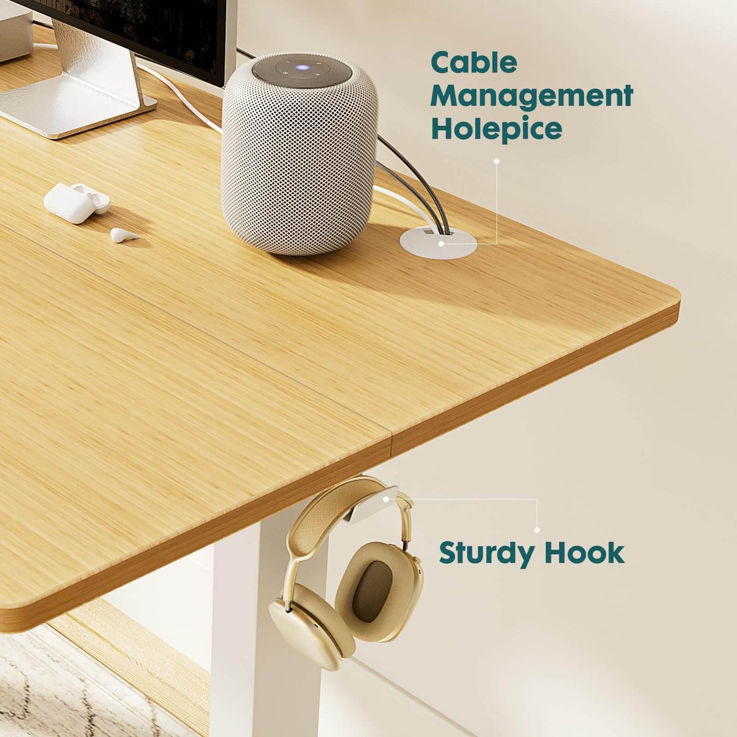 Electric Height Adjustable Standing Desk,Sit to Stand Ergonomic Computer Desk