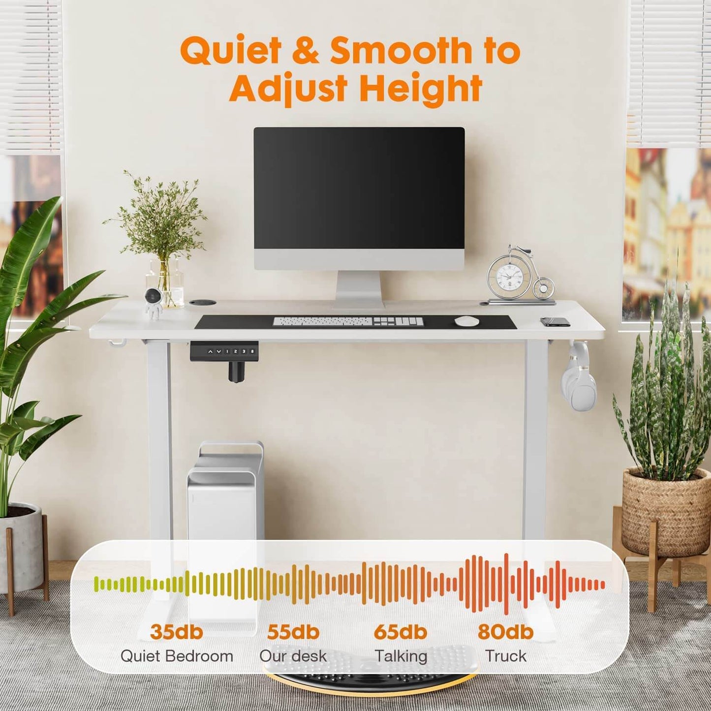 Electric Height Adjustable Standing Desk,Sit to Stand Ergonomic Computer Desk