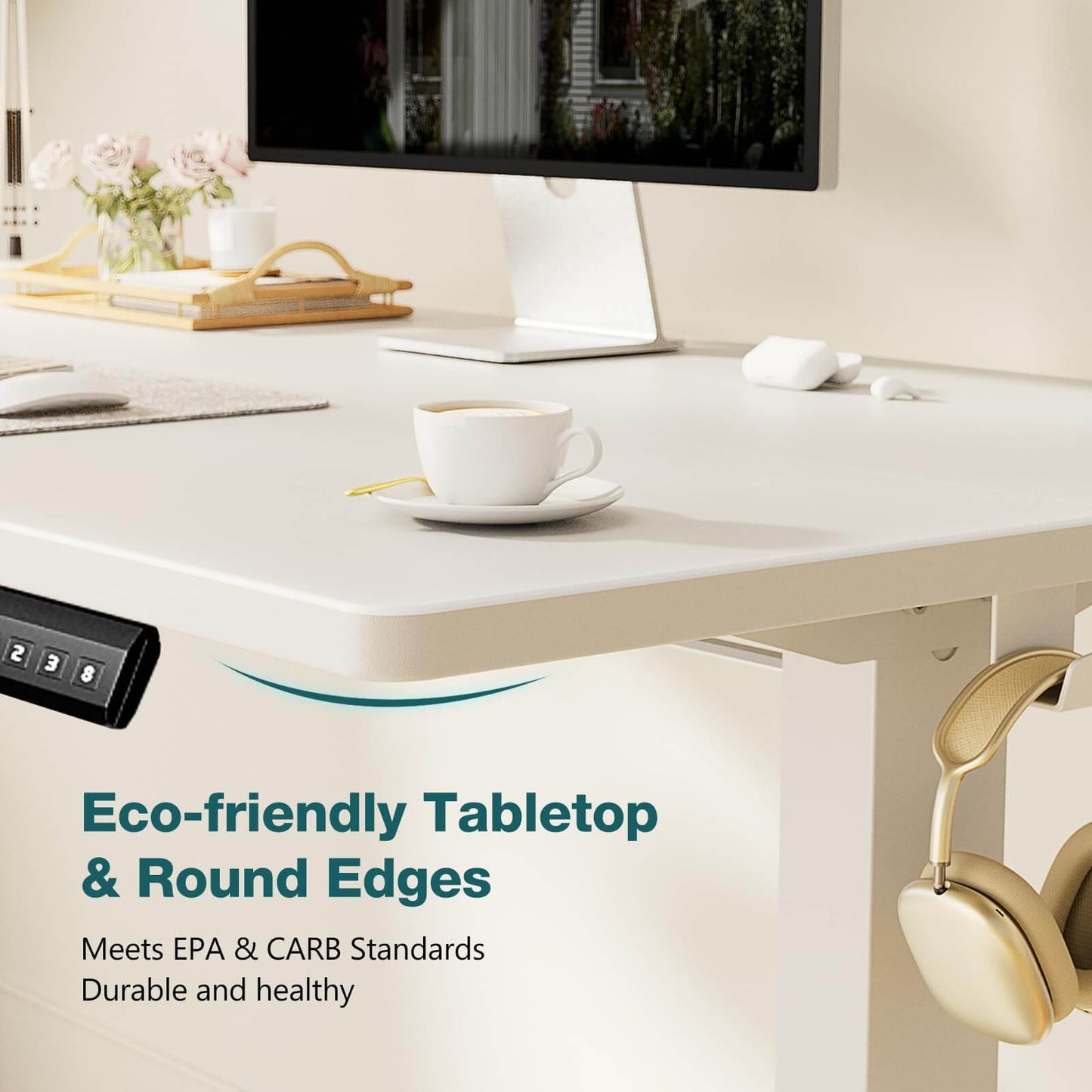 Electric Height Adjustable Standing Desk,Sit to Stand Ergonomic Computer Desk