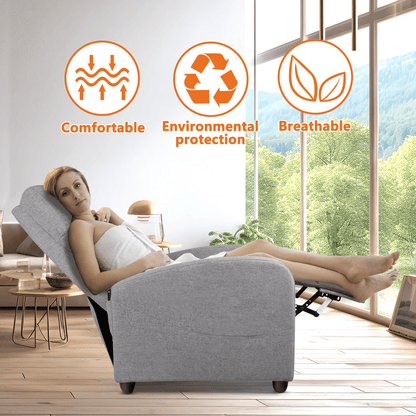 Manual Recliner Chair Winback Single Sofa,Massage and Heating,Casual Chair For Living Room