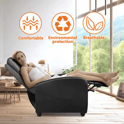 Manual Recliner Chair Winback Single Sofa,Massage and Heating,Casual Chair For Living Room