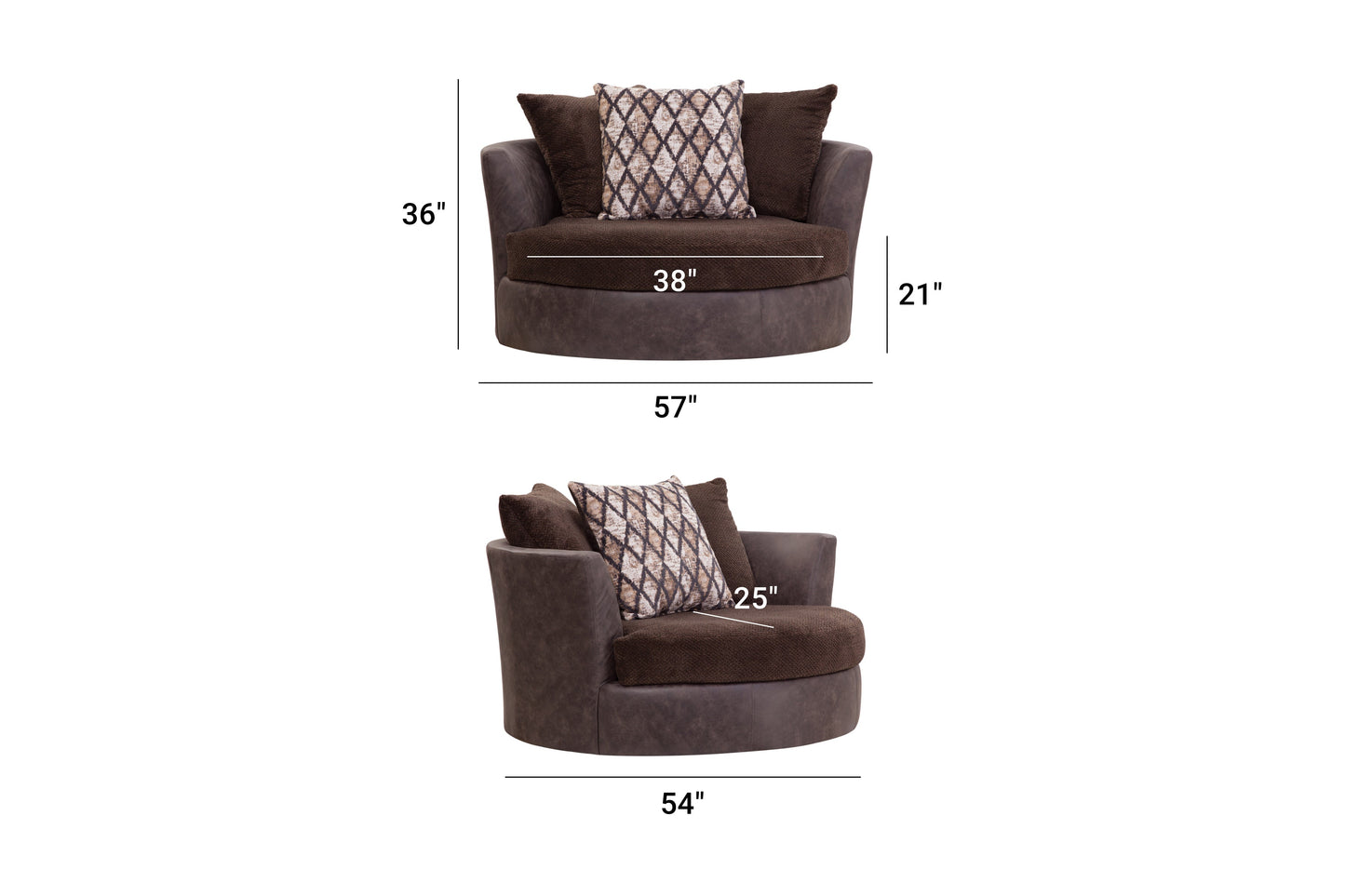 S351V4 Barrel Chair- Dark Brown