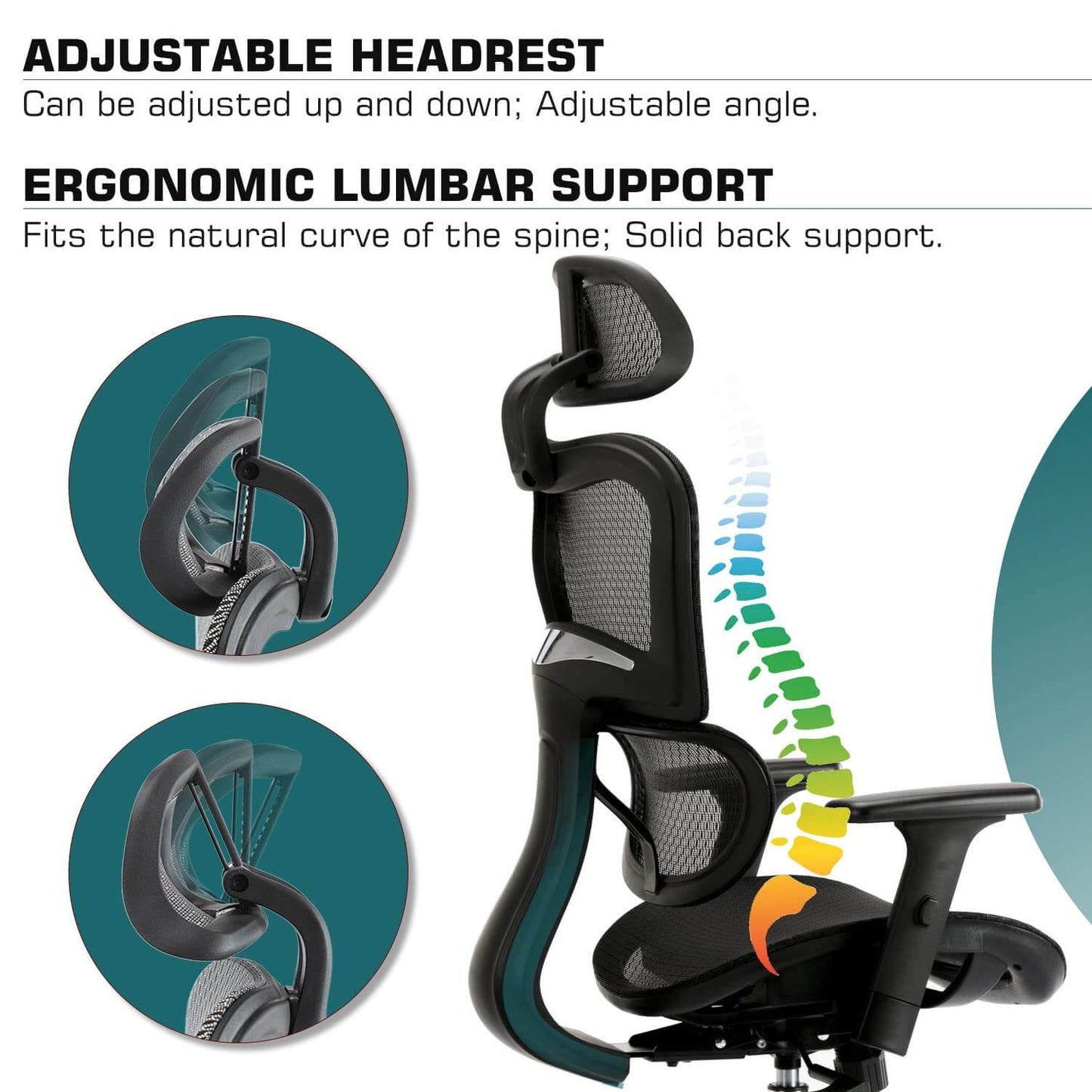 Large High Back Computer Chair with Dynamic Lumbar Support, Tilt and Lock Office Chair, 3D Adjustable Headrest and Armrests