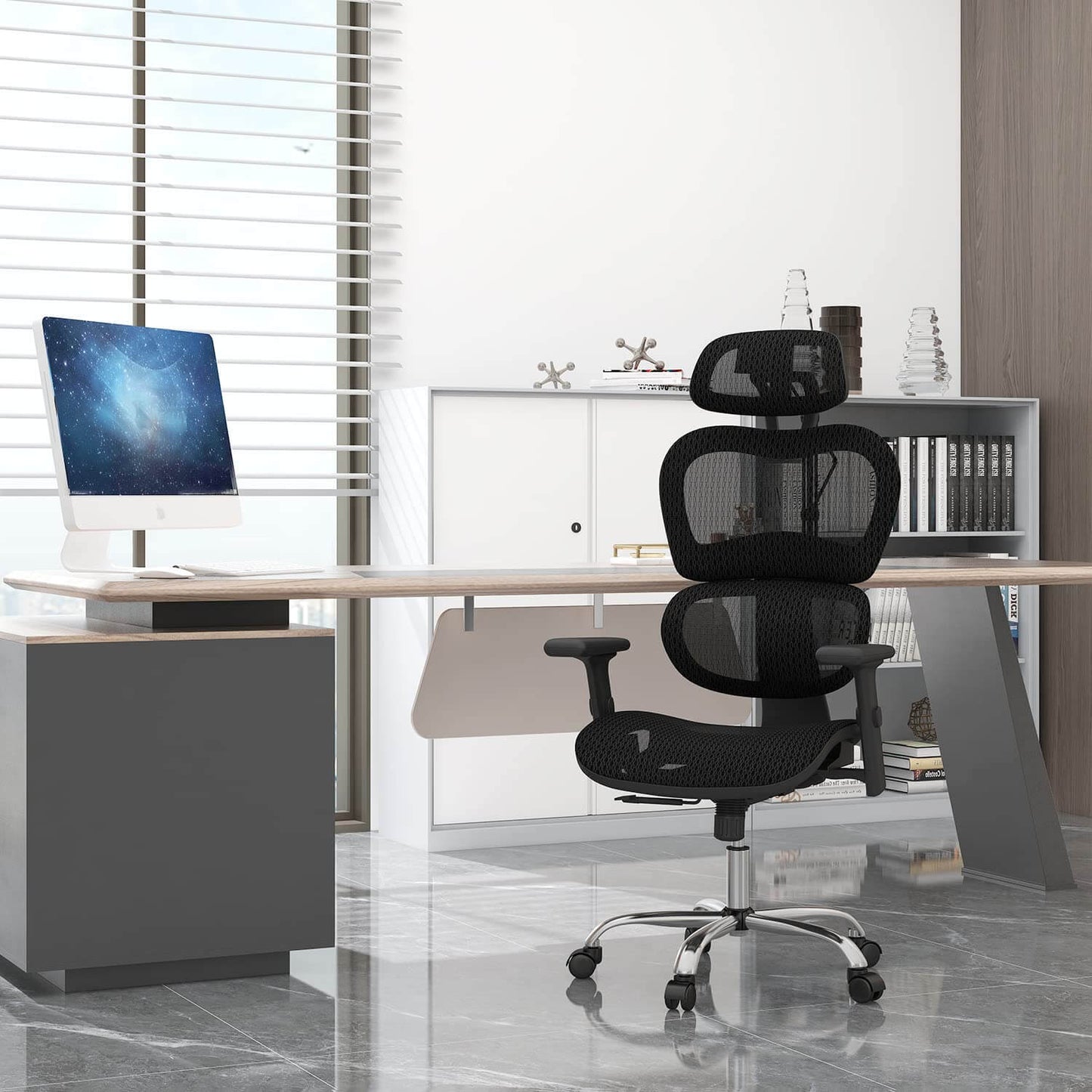Large High Back Computer Chair with Dynamic Lumbar Support, Tilt and Lock Office Chair, 3D Adjustable Headrest and Armrests