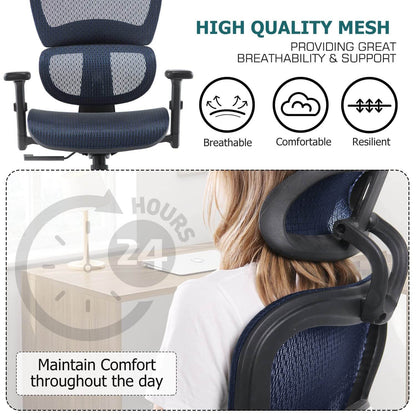 Large High Back Computer Chair with Dynamic Lumbar Support, Tilt and Lock Office Chair, 3D Adjustable Headrest and Armrests