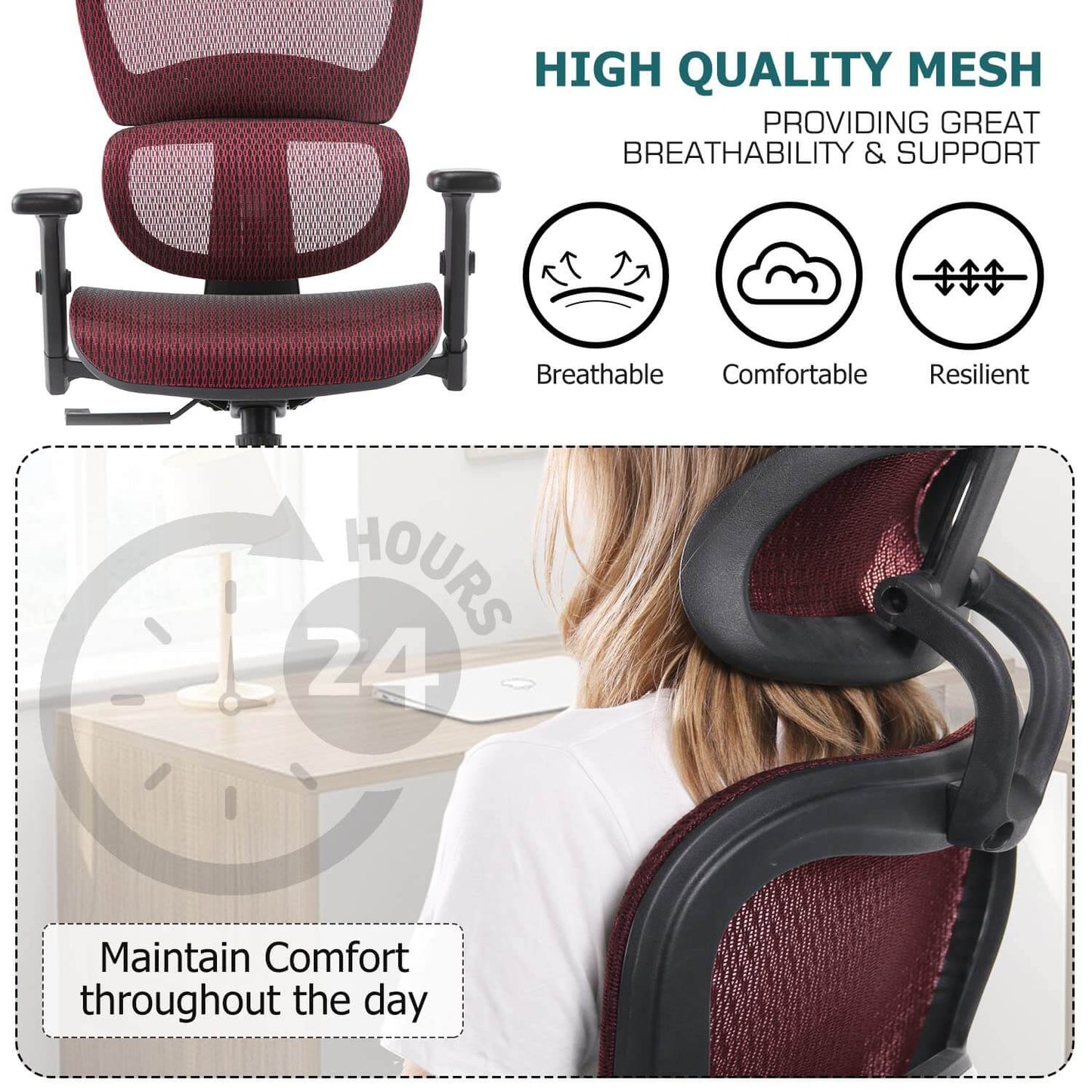 Large High Back Computer Chair with Dynamic Lumbar Support, Tilt and Lock Office Chair, 3D Adjustable Headrest and Armrests
