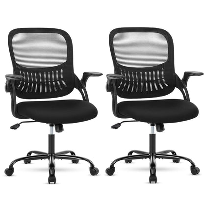 Ergonomic Home Mesh Office Desk Chairs with Flip up Armrests,Lumbar Support
