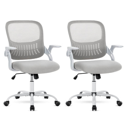 Ergonomic Home Mesh Office Desk Chairs with Flip up Armrests,Lumbar Support