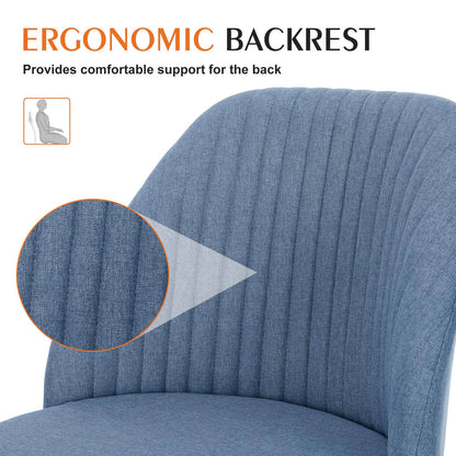 Modern Fabric Armless Adjustable Swivel Office Desk Chairs with Wheels
