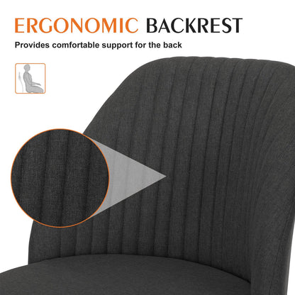 Modern Fabric Armless Adjustable Swivel Office Desk Chairs with Wheels