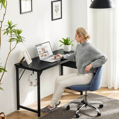 Modern Simple Style Wooden Work Office Desks with Storage Bag and Iron Hook