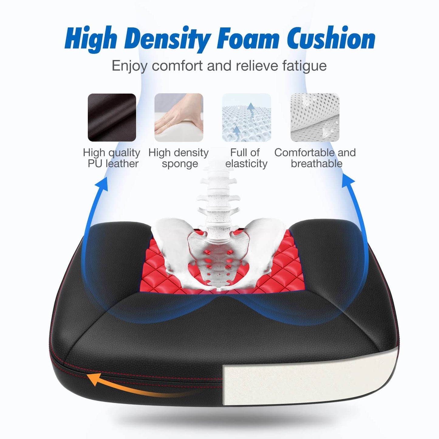 PU Leather Executive Ergonomic Mid Back Computer Chair with Flip-up Armrests