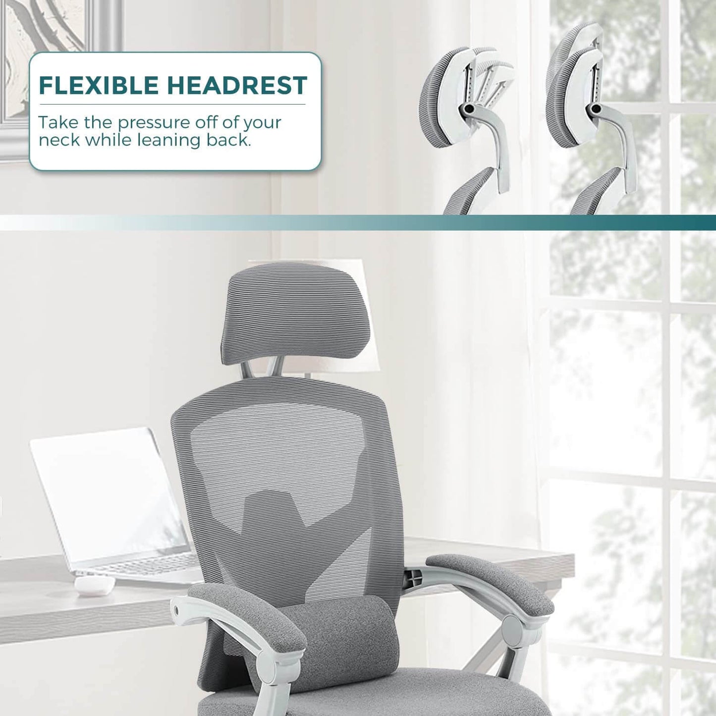 Retractable Footrest Ergonomic Swivel Office Chair with Lumbar Support Pillow and Padded Armrests