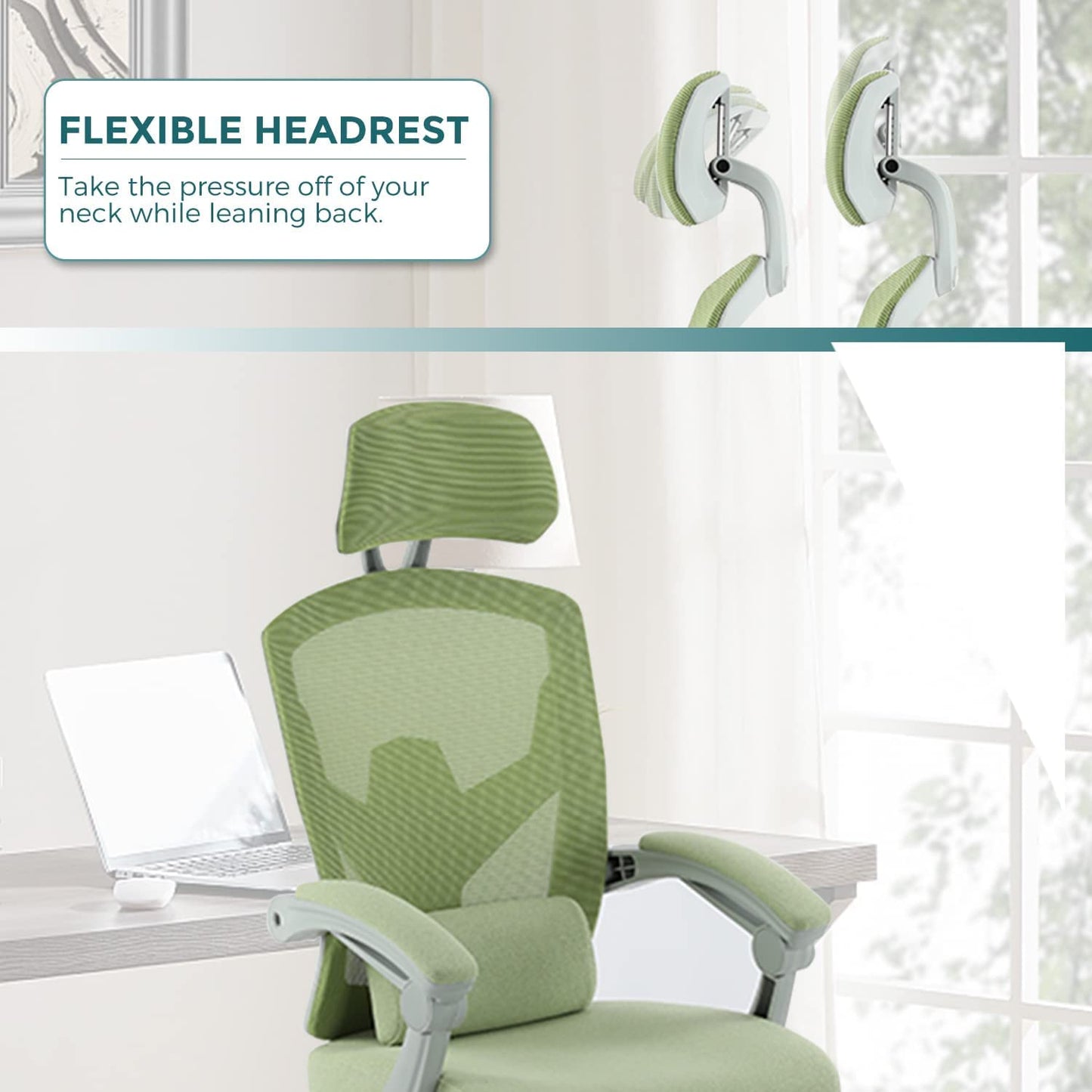 Retractable Footrest Ergonomic Swivel Office Chair with Lumbar Support Pillow and Padded Armrests