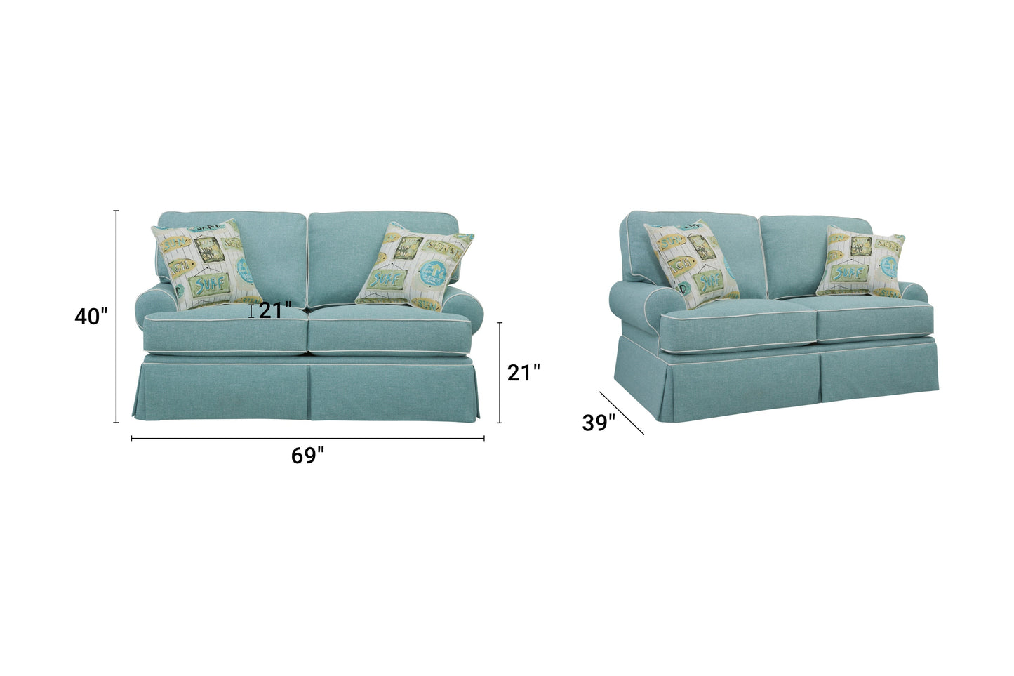 S275A Loveseat - Aqua