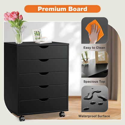 Storage Cabinet Dressers with Wheels Mobile Organizer Drawers for Office, Bedroom, Home