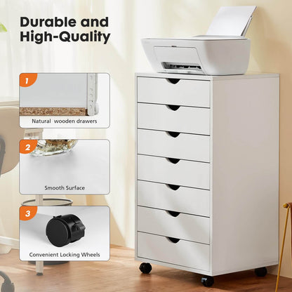 Storage Cabinet Dressers with Wheels Mobile Organizer Drawers for Office, Bedroom, Home