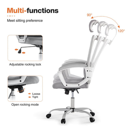 High Back Ergonomic Swivel Office Chair with Adjustable Headrest and Lumbar Support